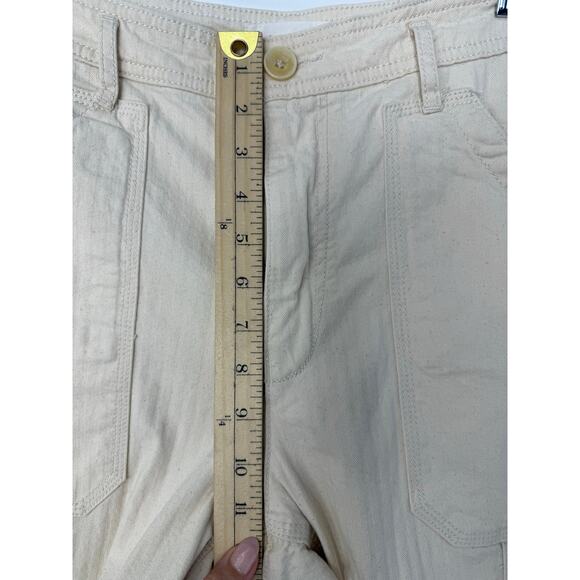 By Anthropologie Carpenter Pants Women 30 Ivory Utility Casual Versatile - Picture 9 of 12
